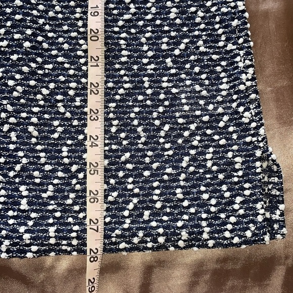 Kasper Sweater TwinSet Navy White Belted Open Front Cardi & Shell Tank Slub Knit - Picture 9 of 15